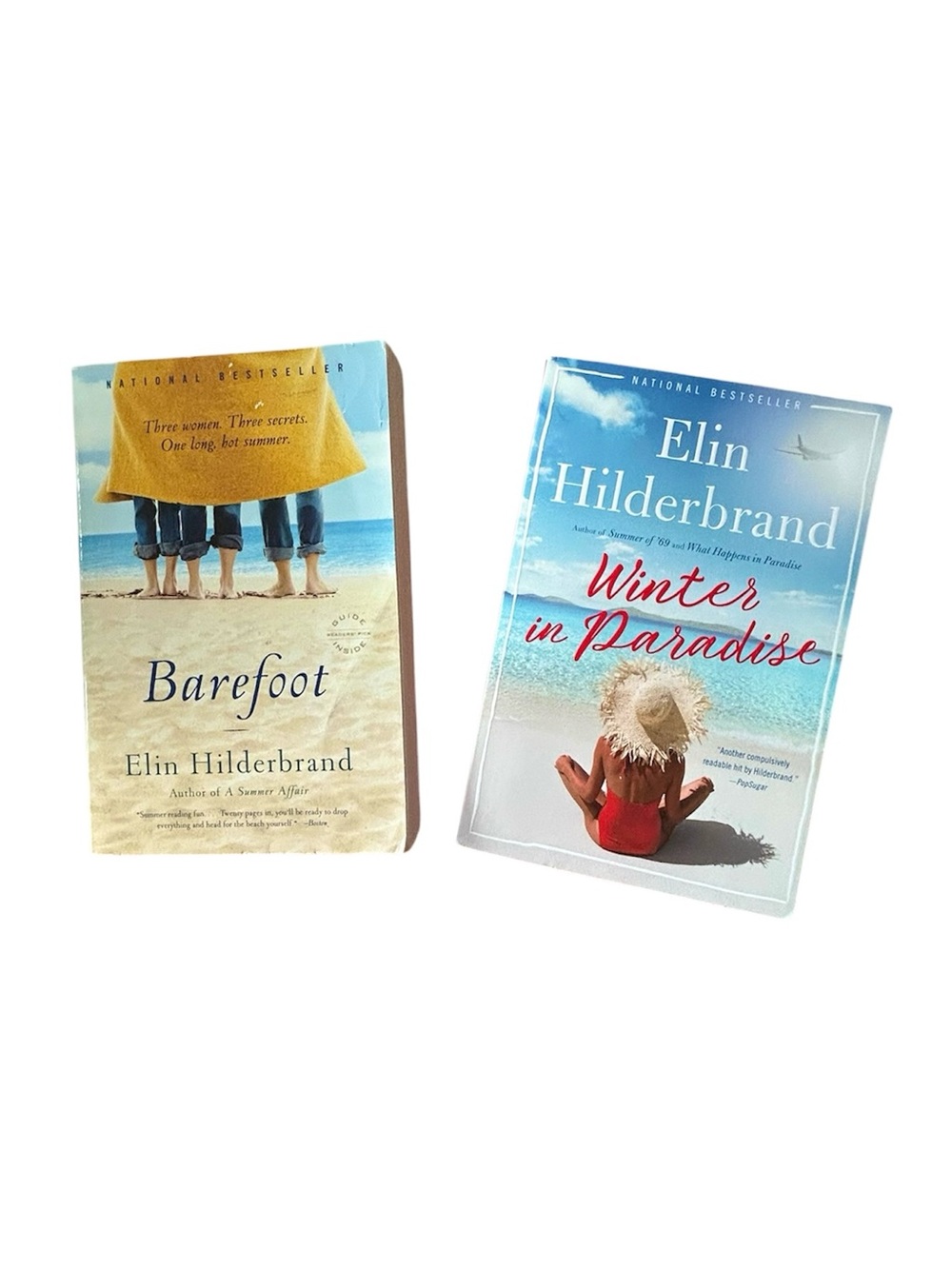 Two Paperback Novels By Elin Hilderbrand - Barefoot, & Winter in Paradise